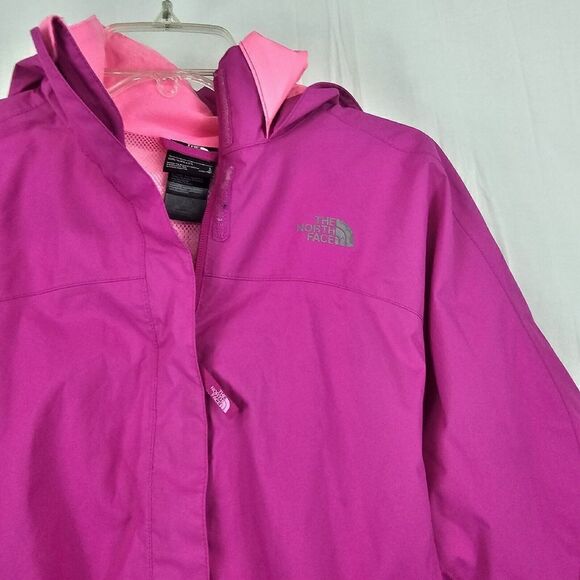 North Face Hyvent Jacket Girls 14/16 Large Hot Pink Rain Waterproof Windproof L - Picture 3 of 8